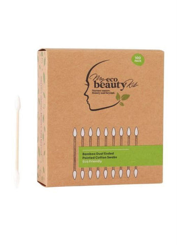 Modelrock MY ECO BEAUTY KIT - Bamboo Disposable Dual ended POINTED Cotton Swabs 100pk