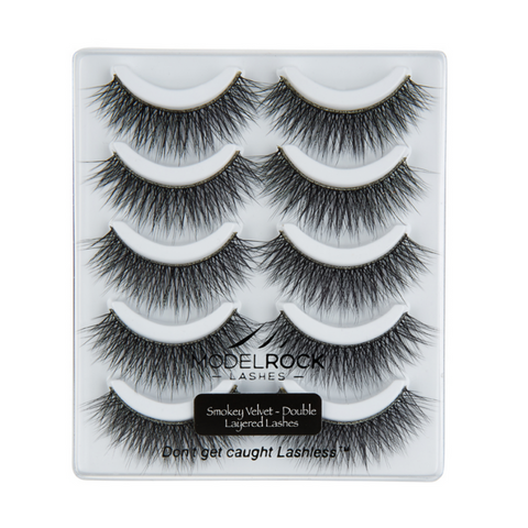 MODELROCK LASHES Smokey Velvet - Double Layered - 5 pair lash pack