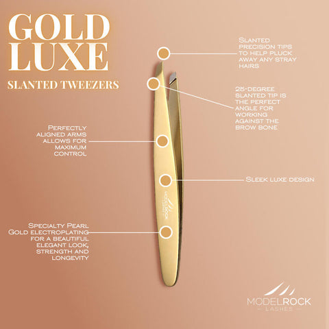 Modelrock GOLD LUXE - Slanted Tweezers