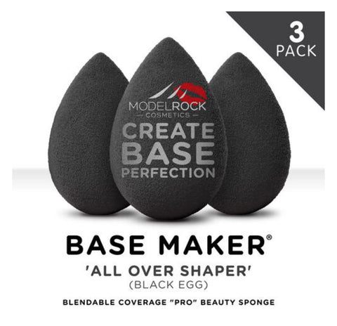 Modelrock  PRO 3pk - Base Maker® Beauty Sponge - 'ALL OVER SHAPER' (Black Egg)