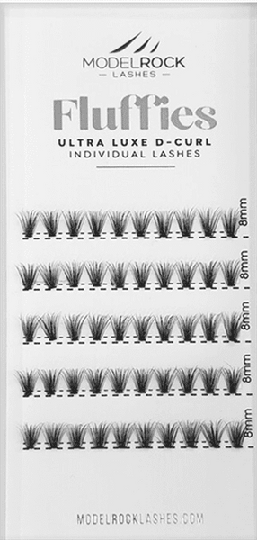 Modelrock  Ultra Luxe 'FLUFFIES' - Individual Lashes - D-CURL - Short 8mm